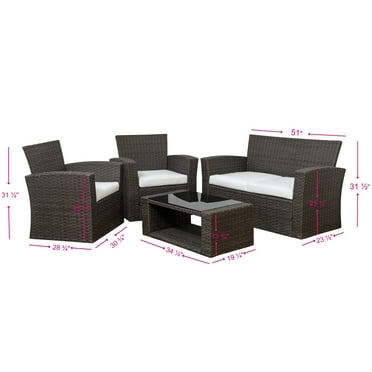 Grandview Outdoor Chocolate 4-piece Patio Conversation Set Navy Blue