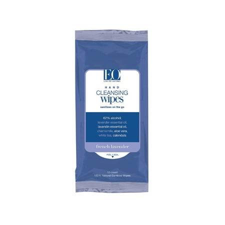 EO Products Hand Sanitizer Wipes Display Center - Lavender - Case of 6 - 10 Pack
