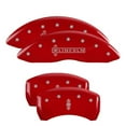 thumbnail image 3 of MGP 4 Caliper Covers Engraved Front Lincoln Engraved Rear Star logo Red finish silver ch Fits select: 2004 LINCOLN NAVIGATOR LIMOUSINE, 2003 LINCOLN NAVIGATOR, 3 of 6