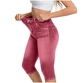 thumbnail image 3 of Stamzod Capri Leggings for Women High Waisted Printed Yoga Capris Casual Stretchy Gym Workout Leggings Watermelon Red-2 L, 3 of 6