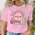 thumbnail image 2 of Camiseta de Juego de cerdo rosa para mujer, sudadera Y2k, ropa de té Boba para niña, camisetas de marca 2000s Y2k, 2 of 5