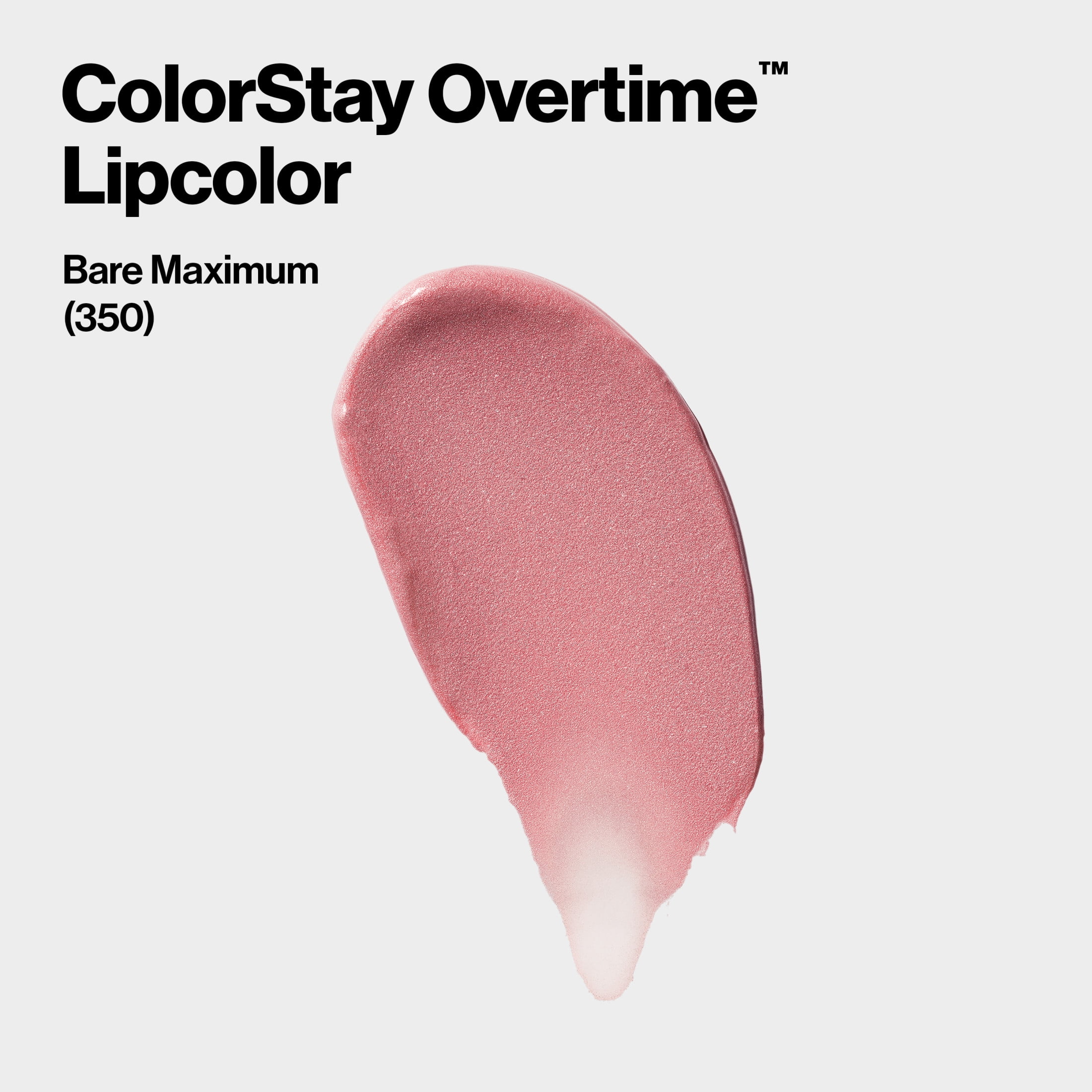 (3 pack) Revlon ColorStay Overtime Longwearing Gloss Lipstick with Vitamin E, 350 Bare Maximum, 0.07 fl oz