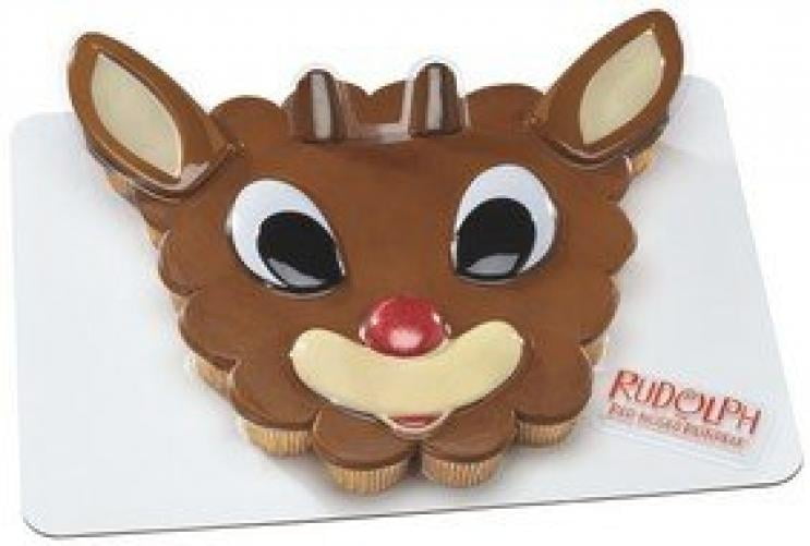Rudolph Face 5 Pc Decoplac for 24 Cupcakes Cake Topper Decoration