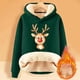 thumbnail image 2 of WILLBEST Sudadera de Mujer Womens Casual Plus Velvet Christmas Series Printed Long Sleeve Hooded Sweatshirt 682 X-Grande, 2 of 4