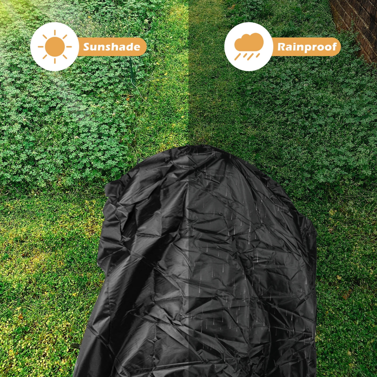 FUTUREORYY Heavy Duty Black Lawn Mower Cover Water Resistant and Tear Resistant for Walk Behind Models