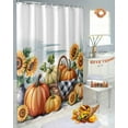 thumbnail image 6 of Thanksgiving Fall Shower Curtains for Bathroom, Pumpkin Sunflower Retro Waterproof Fabric Shower Curtain for Bathroom Bathtub Decoration, Machine Washable, 72"x72", 6 of 9