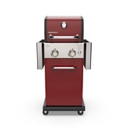 Permasteel 2-Burner Compact Propane Gas Grill with Foldable Sides, Red