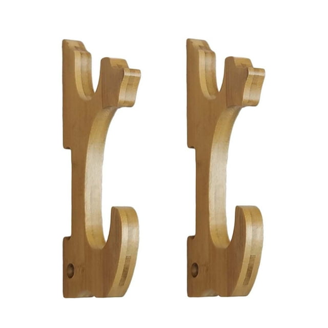 Tachiuwa Wall Mount Display Stand Samurai Stand for Wakizashi Tanto Wooden 2 Tier