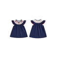 thumbnail image 2 of BemeyourBBs Kids Toddler Baby Girls 4th of July Dress Outfit Patriot Fourth of July Independence Day Clothes Flag Embroidery Dot Plaid Print Short Sleeve Dress Toddler Girl Summer Outfit, 2 of 9