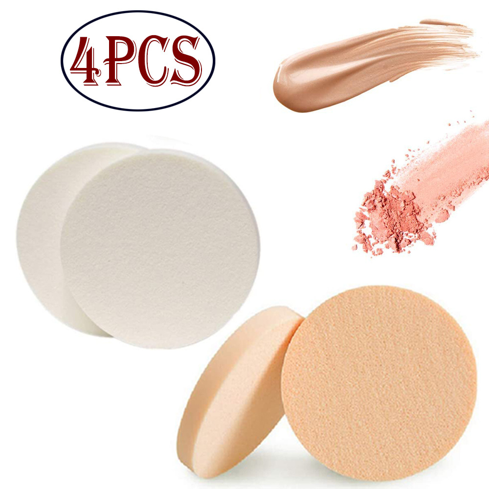 Dicasser 4PCS Makeup Sponge Round Flat Face Paint Sponges Circle Makeup Sponge Washable Cosmetic