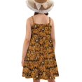 thumbnail image 2 of Uourmeti Girls Capybara Floral Print Sundress Summer Spaghetti Strap Midi Dress Soft A Line Swing Tiered Dress for Kids Cartoon Capybara Clothes, 2 of 6