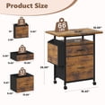 thumbnail image 2 of edx 24" Rolling File Cabinet with Drawers & Storage Shelf, Printer Stand Table Fits A4 Letter Size for Home Office, Rustic Brown, 2 of 8