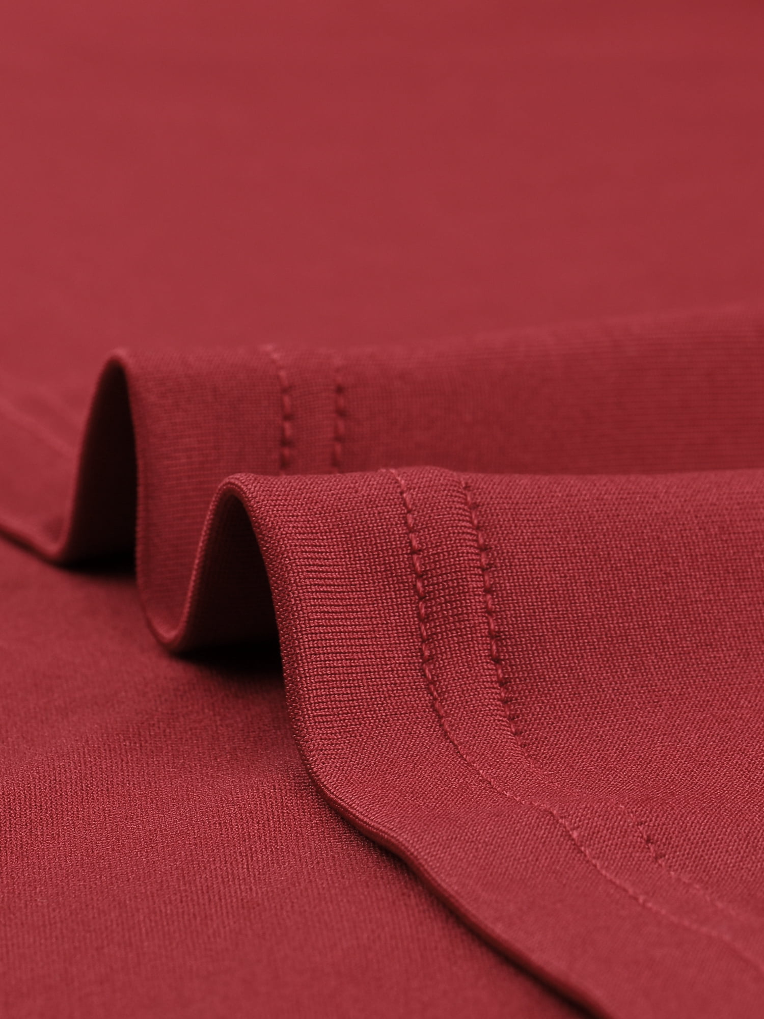 Unique Bargains Women's High Low Hem Tie Waist Asymmetrical Irregular Hem Blouse XL Wine Red