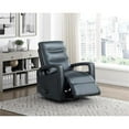 thumbnail image 2 of Lexicon Camden Faux leather Swivel Glider Reclining Chair in Navy Blue, 2 of 8