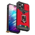 thumbnail image 2 of For Google Pixel 7A Wallet Case Designed with Camera Protection, Card Slot & Ring Kickstand Magnetic Car Mount Phone Case Cover by Xpression - Red, 2 of 10