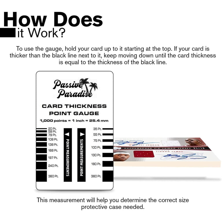 Trading Card Thickness Gauge / Sizing Chart Card - 20 Pt. Example With Bonus Toploader (Sports Cards) 8 thumbnail image