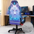 thumbnail image 3 of SCRAWLGOD Wolf Print White Blue Violet Set of 4 Gaming Chair Covers Slipcovers Stretchable Gaming Chair Cover Set Non-Slip Office Desk Chair Cover with Armrest Covers, 3 of 7