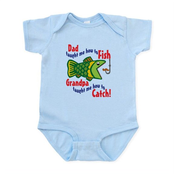 CafePress - Dad Grandpa Fishing Infant Bodysuit - Baby Light Bodysuit, Size Newborn - 24 Months