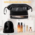 thumbnail image 2 of Cosmetiquera para Maquillaje Pequeña Impermeable, Neceser Mujer Portátil, Cosmetiqueras de Viaje para Mujer, Bolsa de Maquillaje con Compartimento, Organizador de Brochas de Maquillaje, Negro, 2 of 4