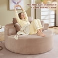 thumbnail image 5 of Muumblus Oversized Round Lounge Chaise Chair Indoor,Boneless Cloud Couch with 3 Pillows, No Assembly Required, Modern Accent Chair for Living Room, Camel Chenille, 5 of 12