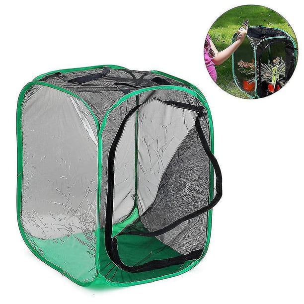 Jaula grande y alta para hábitat de mariposas, terrario plegable, Lnches emergentes, red para insectos y mariposas para elevar insertos