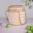 thumbnail image 4 of Ludlz Hand Woven Rattan Home Storage Basket/Decorative Box Handmade Straw Woven Storage Basket with Lid Tea-leaves Snack Rattan Organizer, 4 of 7