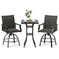 thumbnail image 1 of Gymax Ensemble de Bar Pivotant pour Patio en Rotin PE 3 Pcs Table et Chaises avec Mousse à Séchage Rapide, 1 of 10