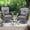 Grey Rattan & Grey Cushion, variant on Melocadol Patio Wicker Glider Set, 2 Swivel Chairs with Matching Table, Comfy Washable Seat Cushions, Premium Outdoor Furniture for Garden, Balcony, Grey Rattan, Blue Cushion