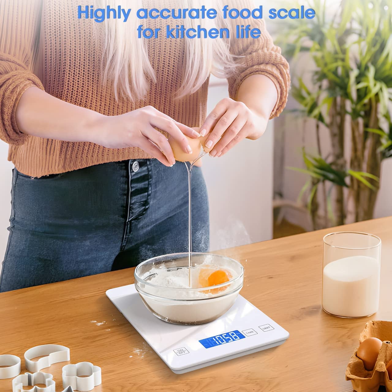 MOSISO Food Kitchen Scale Digital Grams and Ounces for Weight 22lb