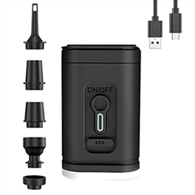 Bomba de Aire Eléctrica con Luces Compresor de Aire Inalámbrico Infladoras/Desinfladoras con Carga USB para Acampar Al Aire Libre -A