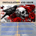 thumbnail image 3 of 1 Pcs 2D Flat License Plate Covers & Frames, Raven Skull and Roses For Decorative Front, Waterproof For Decoration Aluminum License Plate Covers & Frames Cover For Men Women, 12" X 6", 3 of 7