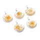 thumbnail image 1 of 5 piezas de de redondas colgante hecho a mano resina transparente flor seca colgantes dijes collares hallazgos de joyería fabricación d naranja Soledad Dije colgante artesanía bricolaje, 1 of 10