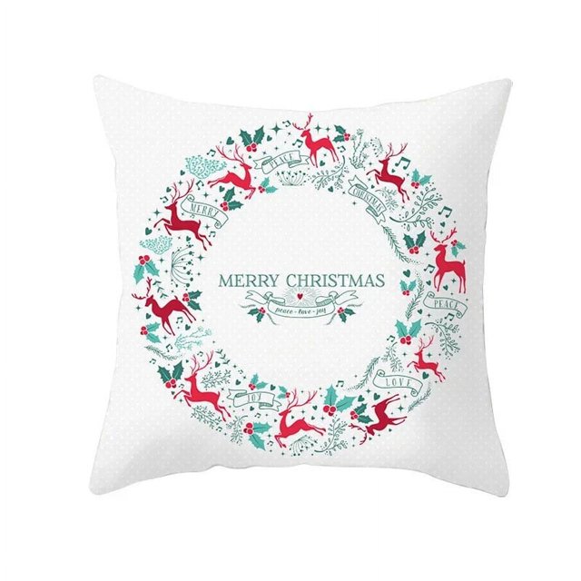 Funda de almohada decorativa para Navidad y Año Nuevo, funda de cojín para sofá, dormitorio, decoración del hogar, regalo de Navidad, 45x45cm