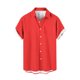 thumbnail image 4 of Blusa y camisa de manga corta con cuello vuelto y botones para hombre, estilo cárdigan vertical de manga corta con cuello vuelto y bolsillo, blusa de poliéster para hombre, 4 of 5