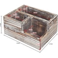 thumbnail image 2 of MyGift Rustic Torched Brown Wood 3-Compartment Desktop Stationary Organizer, 2 of 6