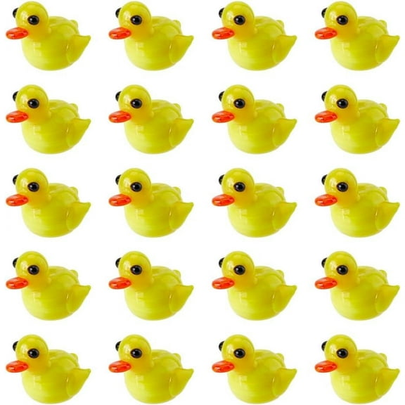 20Pcs Lampwork Duck Beads Glass 18mm Animal Beads Cute Duck Loose Beads Large Yellow Duck Pendant for DIY Necklace Bracelet Earring Jewelry Making for making