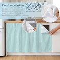 thumbnail image 4 of Modern Minimalist Cabinet Dishwasher Hidden Curtains, Privacy Closet Door Curtain, Boho Solid Color Blue Adhesive Dust Proof Under Sink Skirt for Bathroom Kitchen 35"x35", 4 of 8