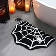 thumbnail image 4 of Halloween Decor Spider Web Bath Mat for Bathroom, Gothic Cute Halloween Decoration Black White Bath Mat, Non Slip Cartoon Bath Rug Bathroom Mat, Plush Shower Rugs Washable, 23.62x15.75", 4 of 6