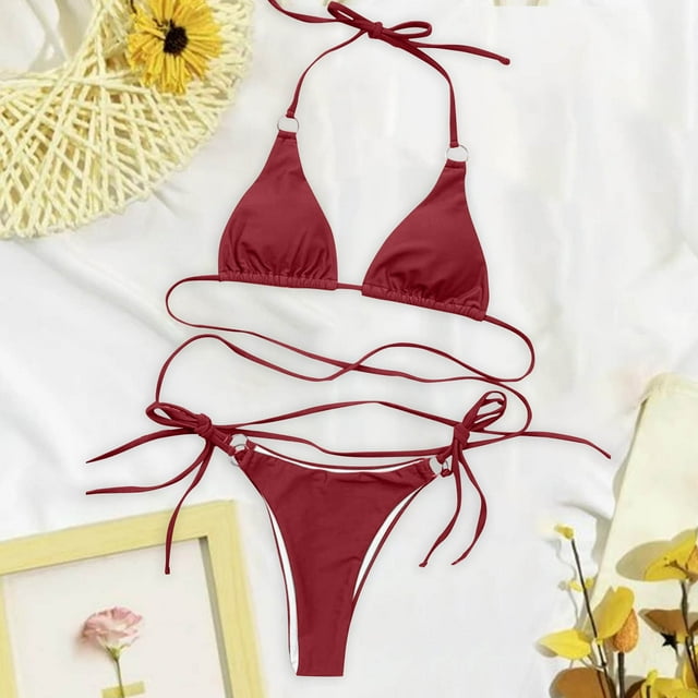 Traje de baño para mujer, moda, cómodo, bikini, traje de baño liso para mujer, bikinis, trajes de baño para mujer, conjuntos de bikini para mujer, trajes de baño bikini para mujer