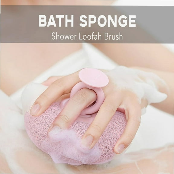 2 Counts Bath Sponge Body Brush,Exfoliating Body Scrubber Mesh Balls,Bath Loofah Sponge Brush to Scrub The Body and Enjoy The Shower-2 Pack Random Colors