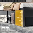 thumbnail image 5 of Dyzmo Queen Size Bed Frame with Headboard and Footboard, Metal Platform Bed Frame with Smart LED Lights, Heavy Duty Metal Support, No Box Spring Needed, Easy Assembly, Black Oak, 5 of 8