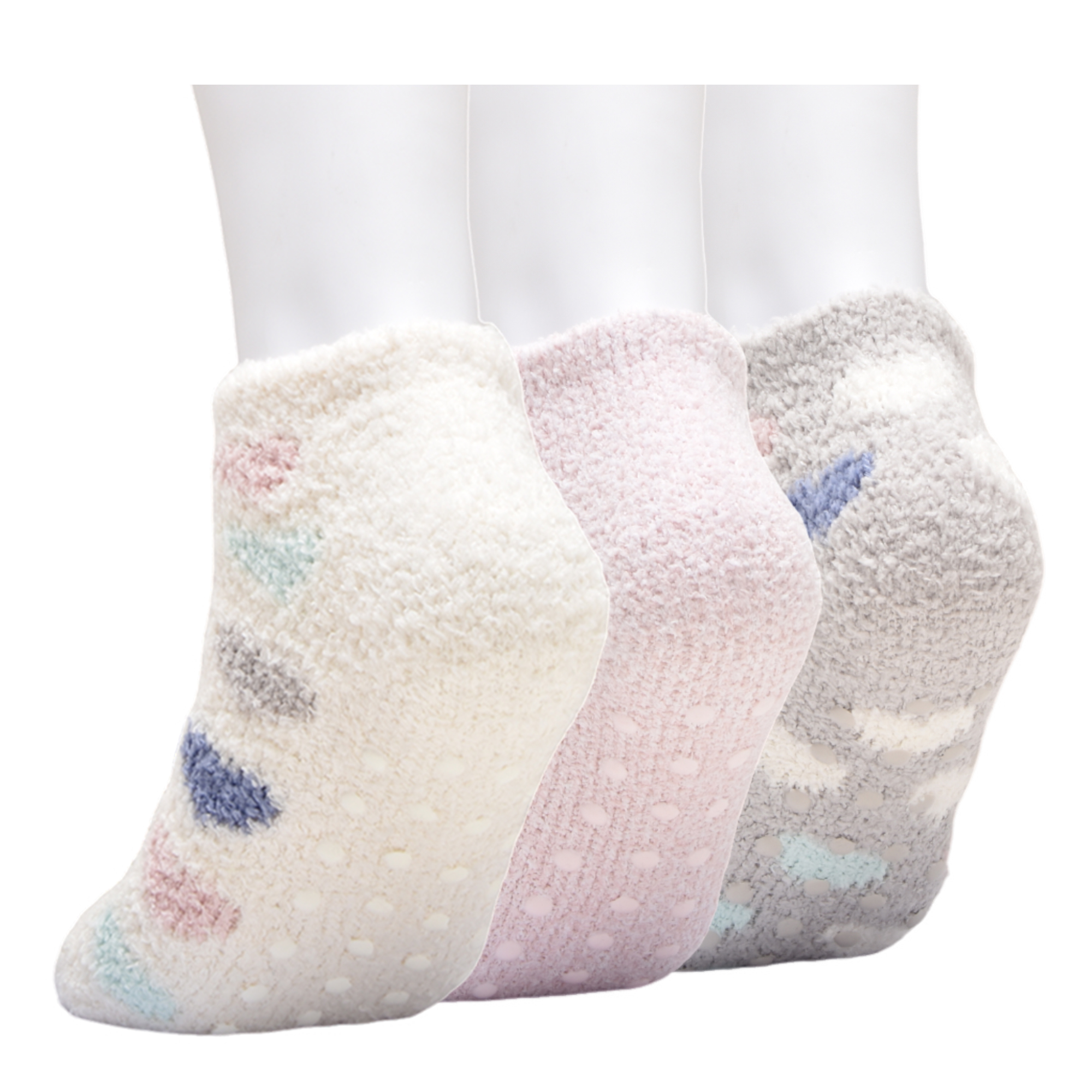 Wonder Nation Girls Heart Icon Cozy Ankle Socks, 3-pack, Size Large (Shoe Size 3-9)