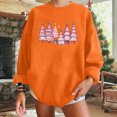 thumbnail image 6 of Towmus Plus Size Christmas Sweatshirt for Women Cute Long Sleeve Pink Christmas Tree Printed Fall Winter Pullover Tops, 6 of 6