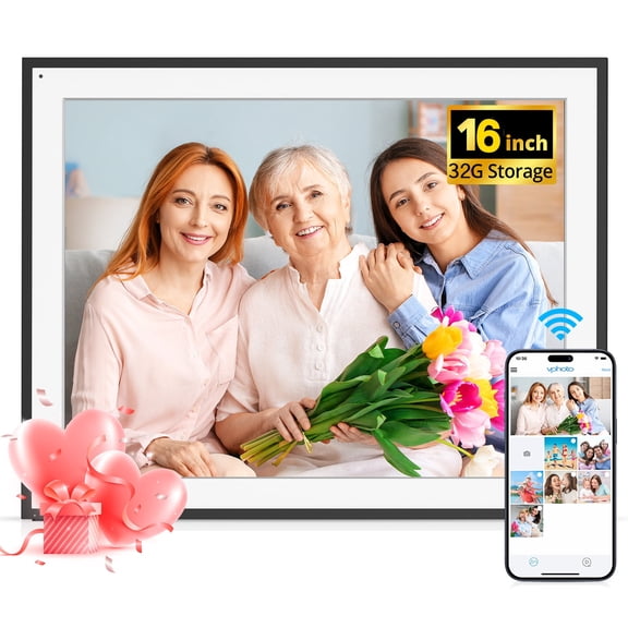Dragon Touch 16" WiFi Digital Picture Frame,32GB Touch Screen Electronic Photo Frame,Auto-Rotate,Free Share Photos From Anywhere,Best Gift for Family and Friends