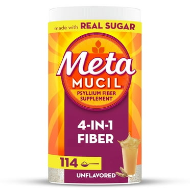 Metamucil Fiber Supplement, Fiber Powder for Daily Digestive Health, Unflavored, 114 Servings