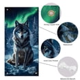thumbnail image 3 of 1 Pc Snow Wolf Theme Polyester Door Cover 72.83"x35.43" Wolf Sitting in Snow Backdrop Banner Door Porch Sign Photography Background, 3 of 7