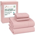 thumbnail image 5 of RUVANTI 100% Organic Cotton Sheets - Full Size bed sheet - 4 Piece Percale Weave Bedding, Crisp, Cooling & Breathable, Soft & Durable, 16" Deep Pocket, Hotel Quality Sábanas - Peach Skin, 5 of 9