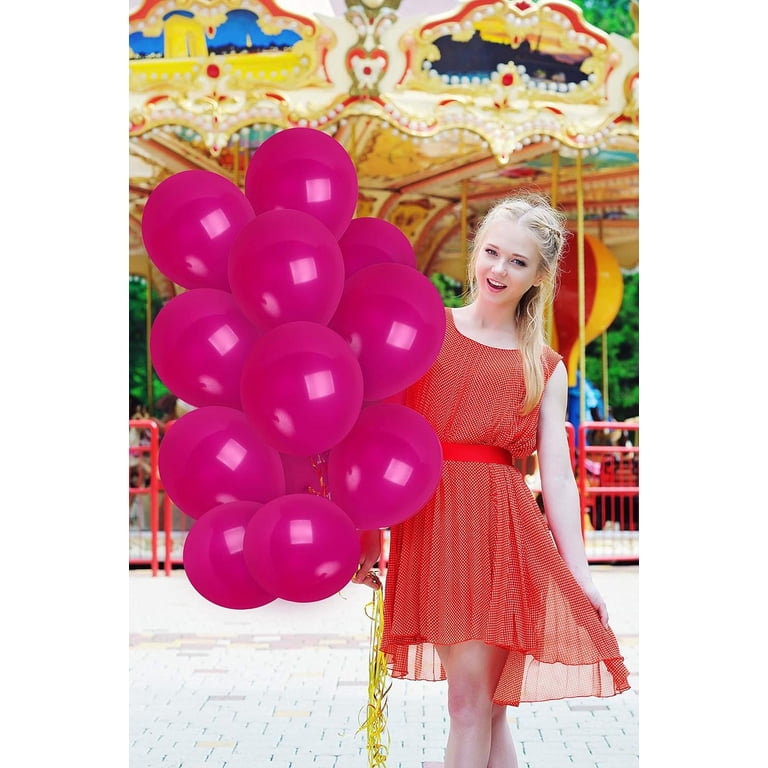 Matte Hot Pink Balloons - 12 Inch Latex Balloons - 72 Pack
