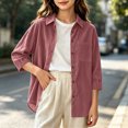 thumbnail image 2 of Smupbvky Corduroy Tops for Girl Collared Button up Shirts with Front Pocket Fall Long Sleeve Dressy Casual Blouses (10-11 Years, Pink), 2 of 9