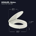 thumbnail image 3 of Kohler 25876-96 Hyten Elevated Quiet-Close Round-Front Toilet Seat - Biscuit, 3 of 7